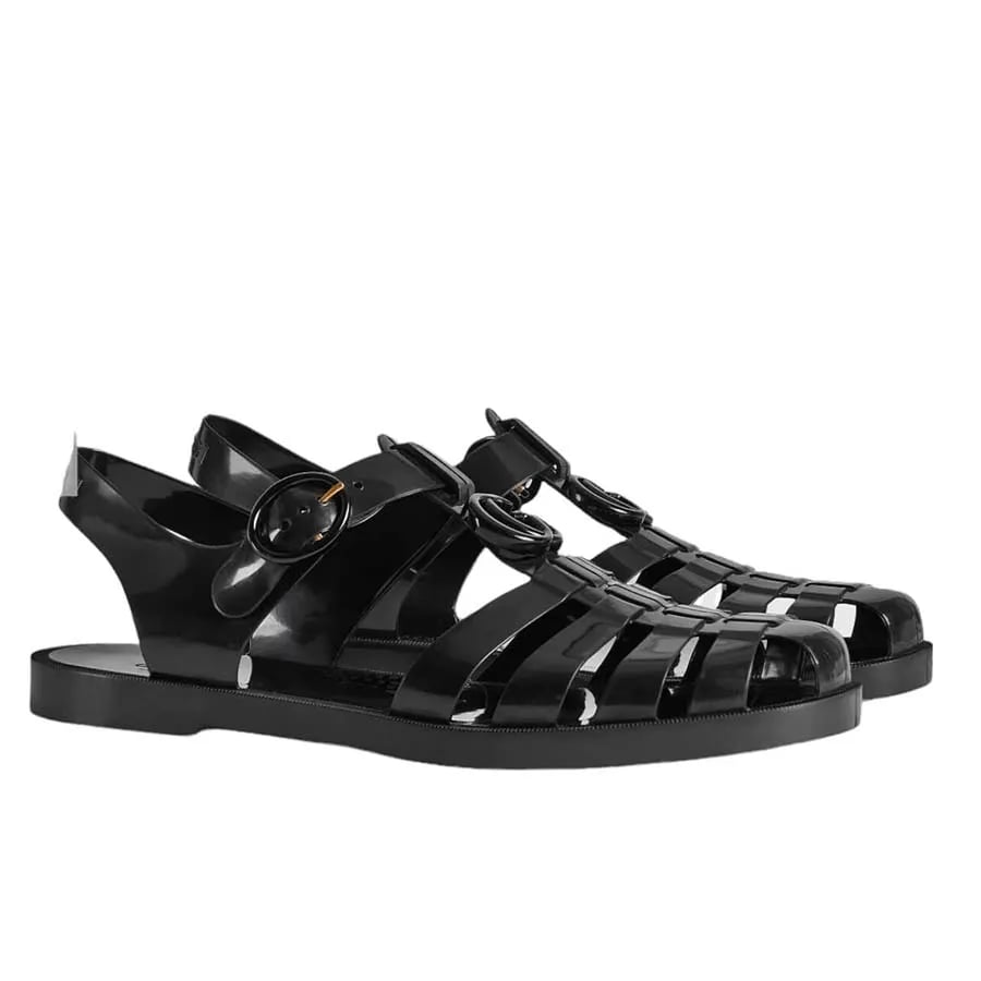 Giày Rọ Gucci Đen Họa Tiết Logo Chữ G - New - 904518300