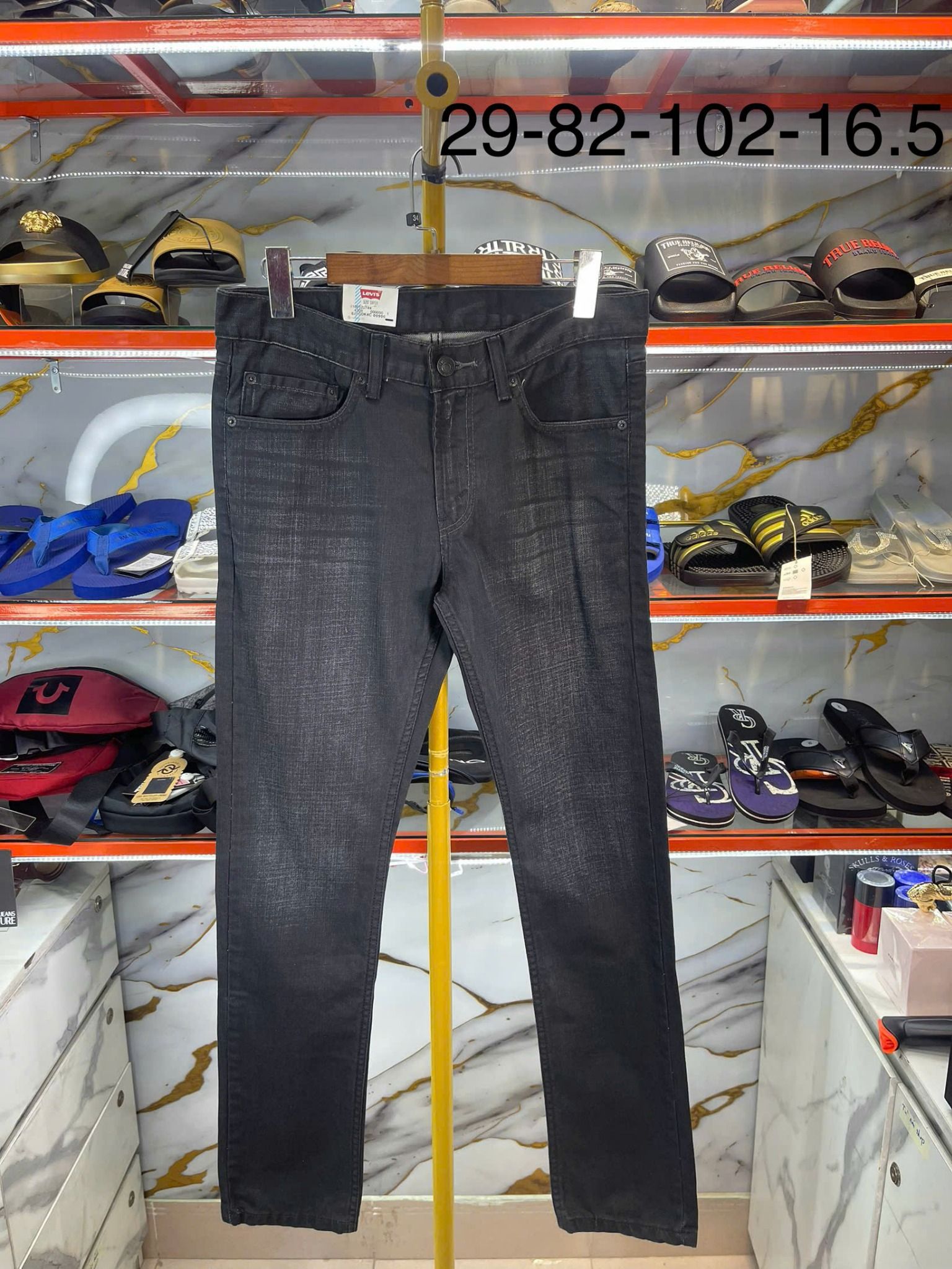 Quần Dài Jeans Levi's Xám Đen Taper - New - 6X4GDK4C - PD01