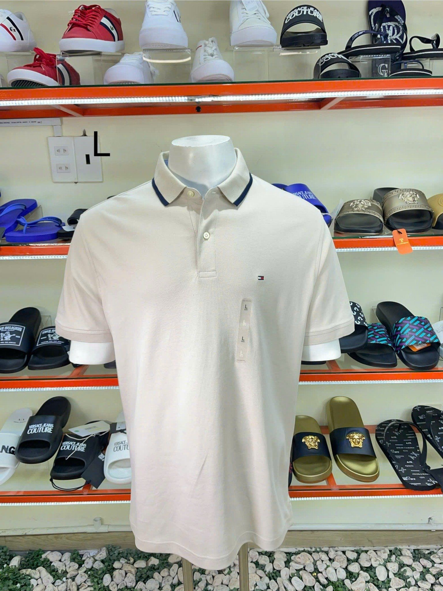 Áo Polo Tommy Hilfiger Nâu Đậm Cổ Viền Xanh Navy - New - XM03530 251 RBT