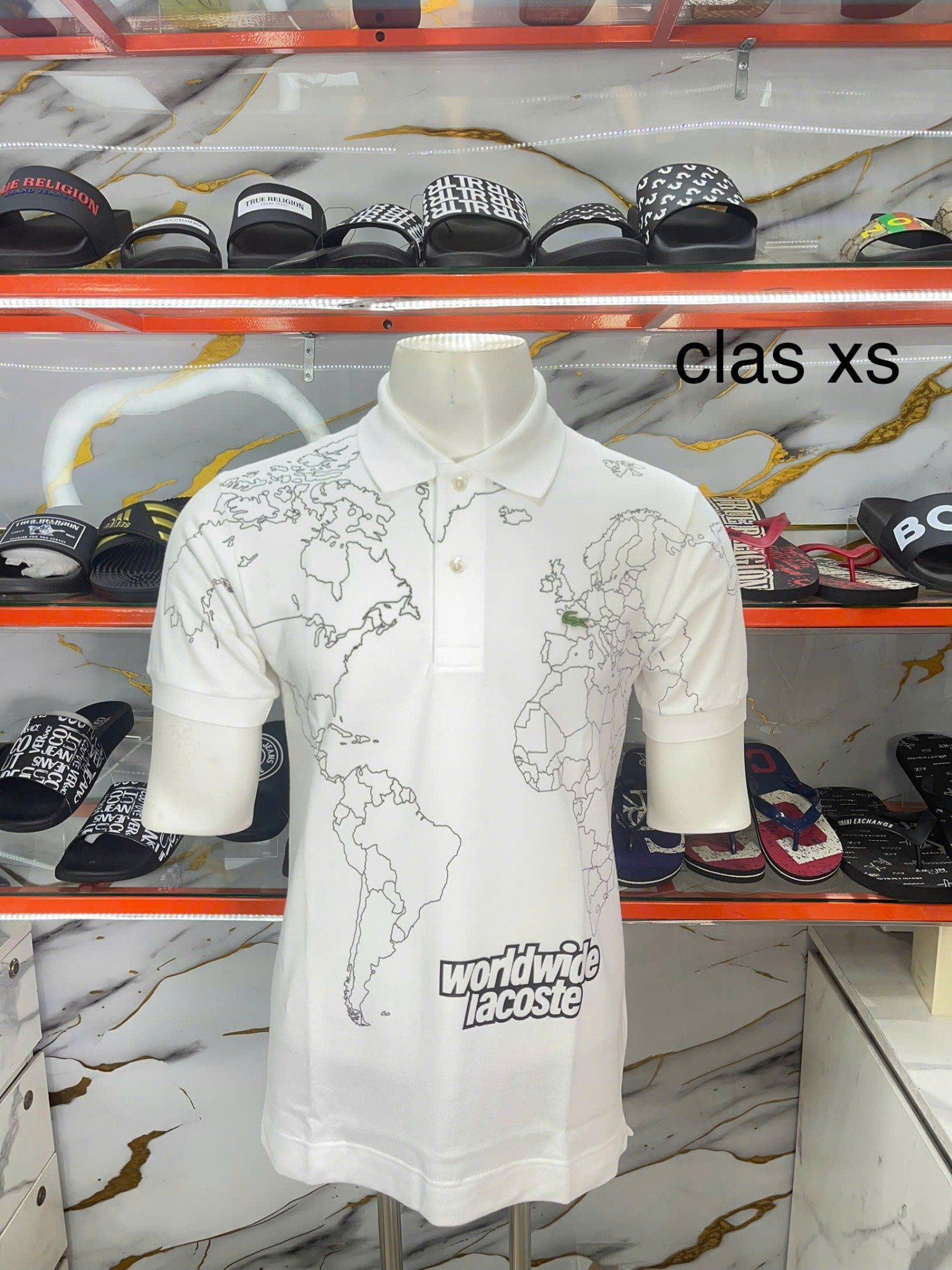 Áo Polo Lacoste Trắng Bản Đồ - New - PH8046 00 001 - PC05