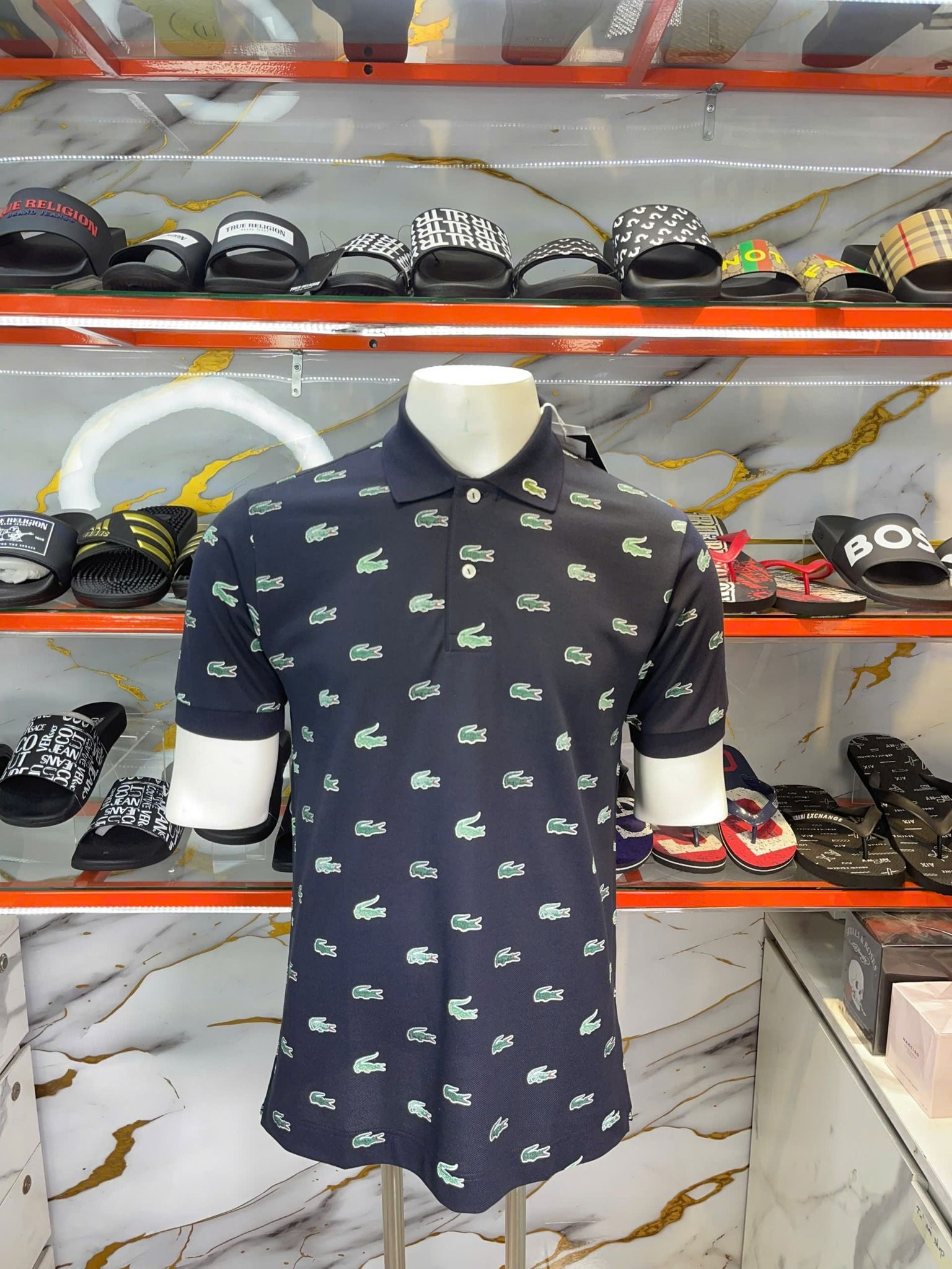 Áo Polo Lacoste Đen Thêu Cá Nhỏ - New - PH3562 00 HDE