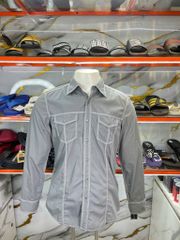 Áo Sơ Mi Tay Dài INC International Concepts Xám Chỉ Trắng - New - IC12636