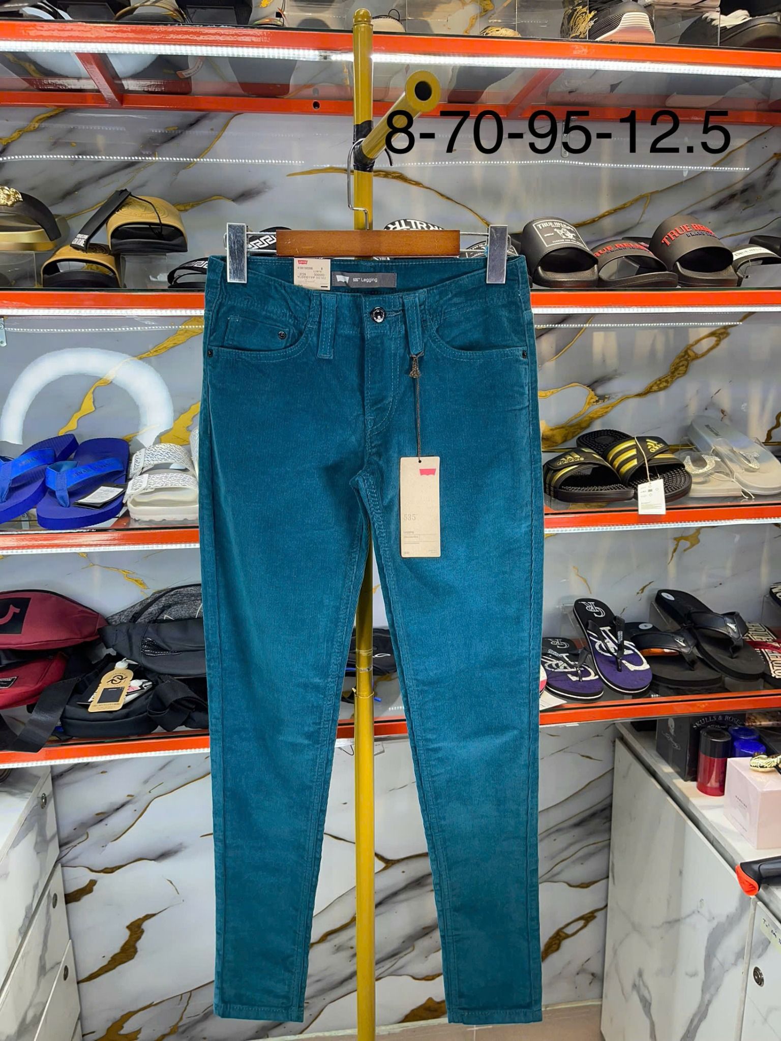 Quần Dài Legging Nữ Levi's Xanh Nhung Supper Skinny - New - 198700001