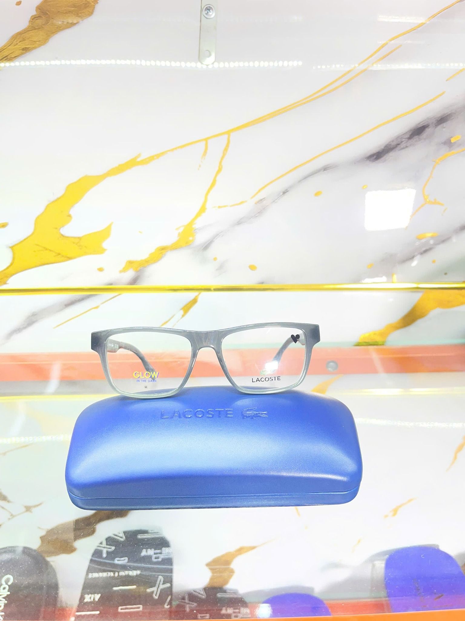 Mắt Kính Lacoste Xám Tròng Trong Suốt - New - L3655