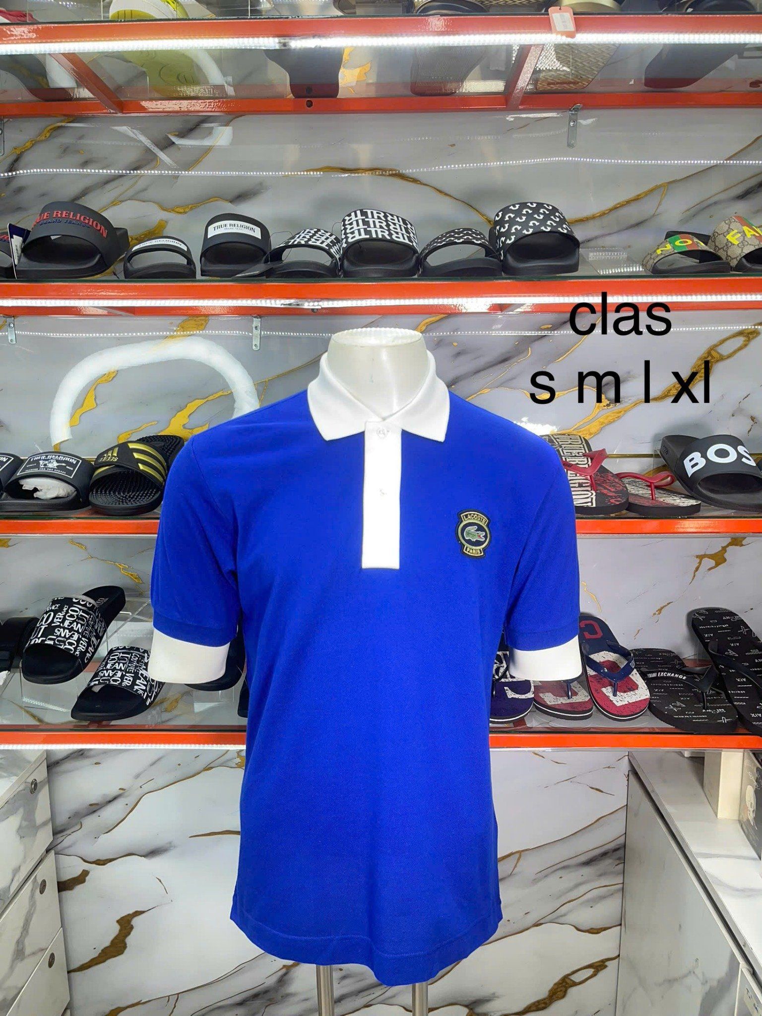 Áo Polo Lacoste Xanh Đậm Cổ Trắng - New - PH7369 51 NUV - TC05