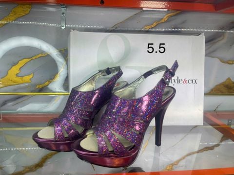 Giày Cao Gót Style&Co. Tím Nhũ Kim Tuyến - New - ST354387