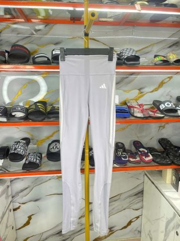 Quần Dài Thun Nữ Adidas Xám Logo Trắng - New - IW5460