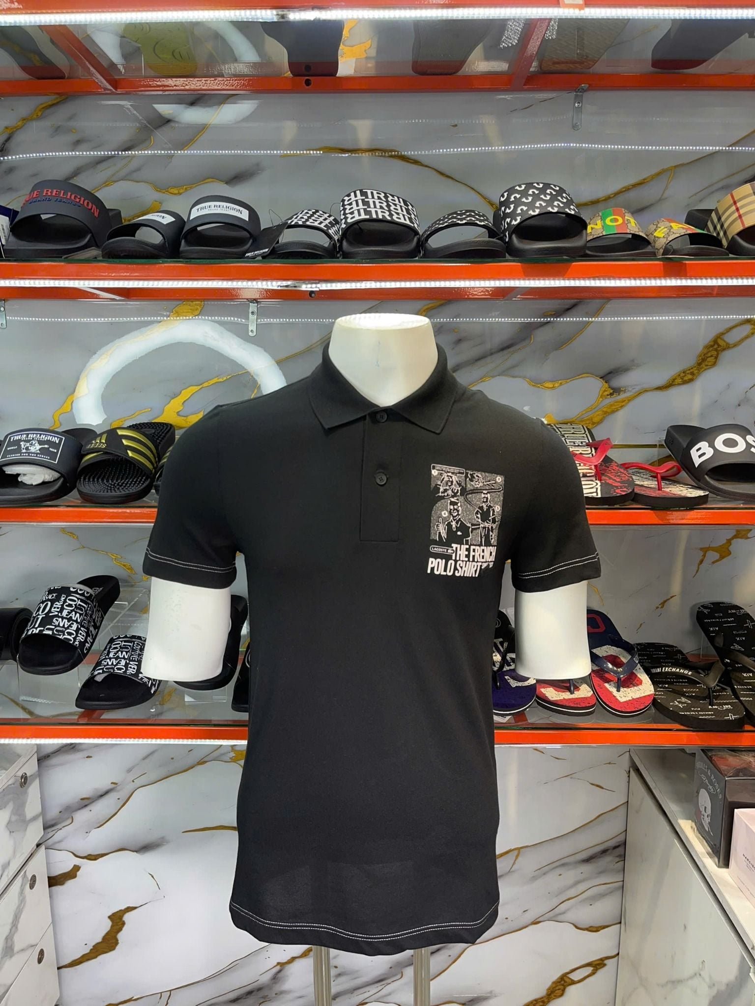 Áo Polo Lacoste Đen Truyện Tranh The French - New - PH7416 00 031 - PC05