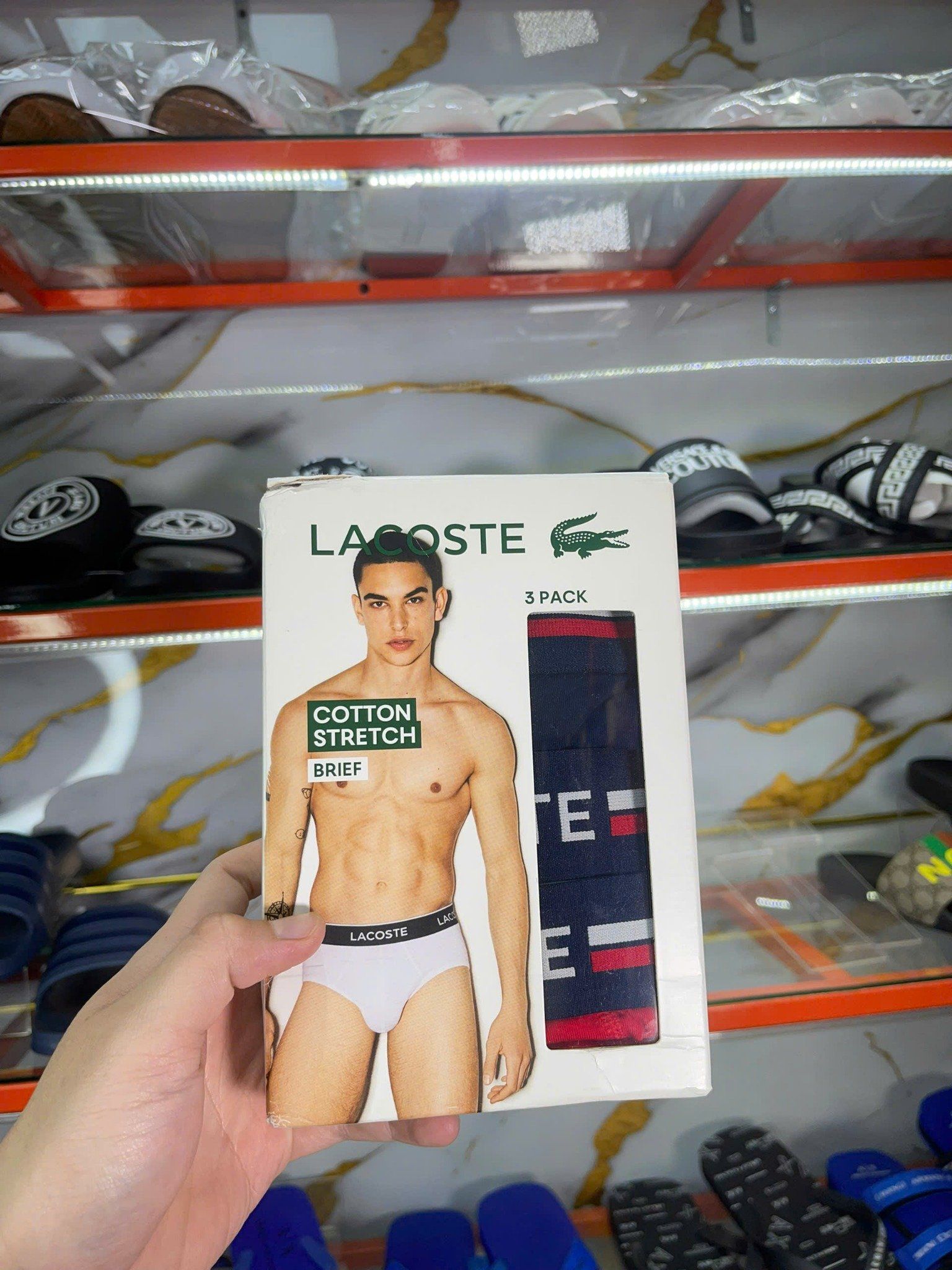 Set 3 Quần Lót Tam Giác Xanh Đỏ Xám - New - 8H946451