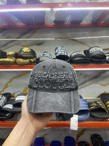 Nón Versace Đen Xám Chữ Thêu Đen Trắng - New - 76GAZK37