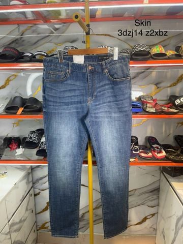 Quần Dài Jeans A/X Armani Exchange Xanh Đậm Logo Nâu Skinny - New - 3DZJ14 Z2XBZ