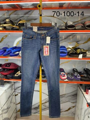 Quần Dài Jeans Nữ Levi's Xanh Chỉ Vàng Too Superlow- New - 39768