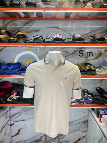 Áo Polo Tommy Hilfiger Nâu Cổ Viền Xanh Đỏ Trắng - New - XM03527 250 ACI