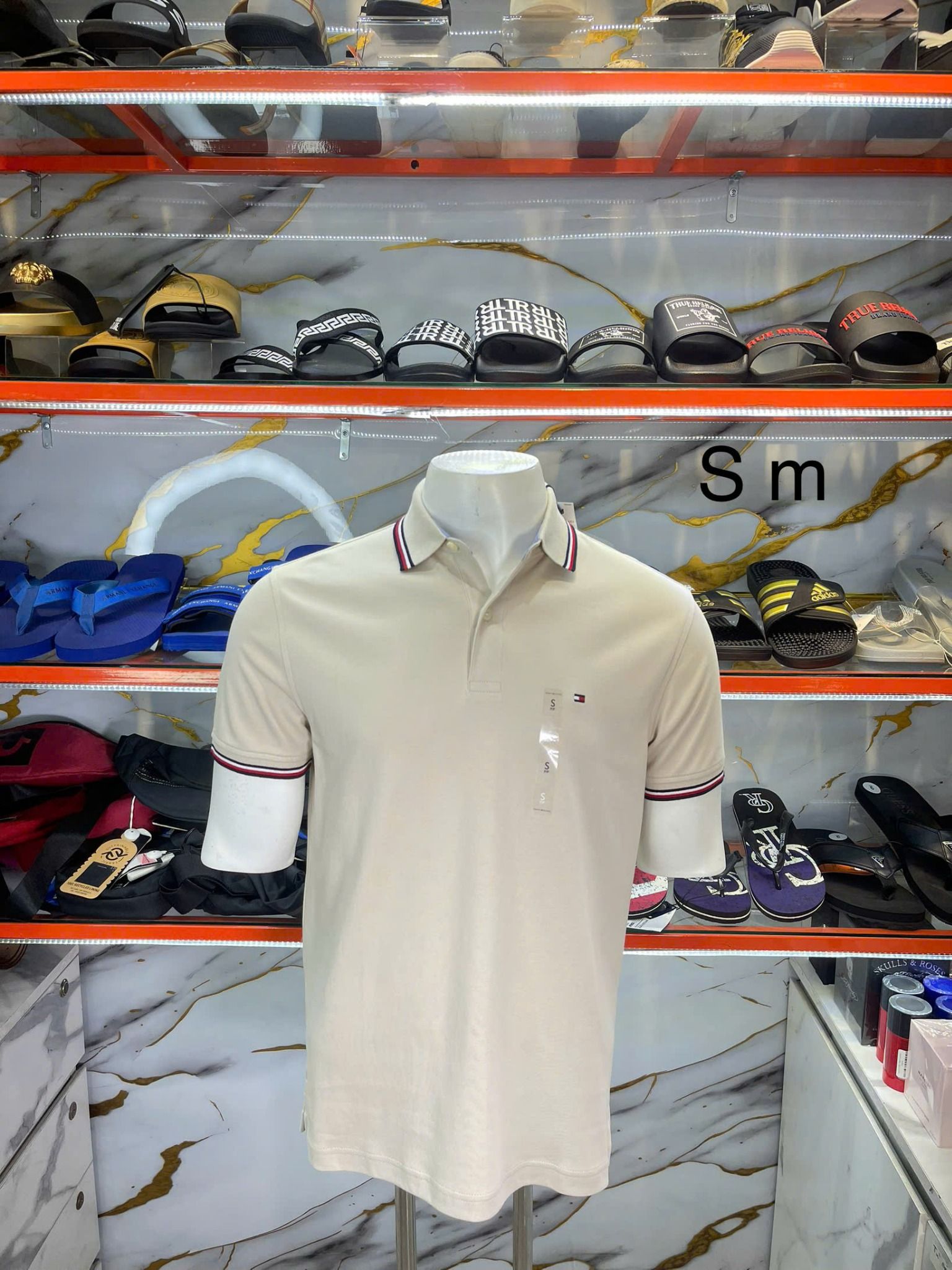 Áo Polo Tommy Hilfiger Nâu Cổ Viền Xanh Đỏ Trắng - New - XM03527 250 ACI