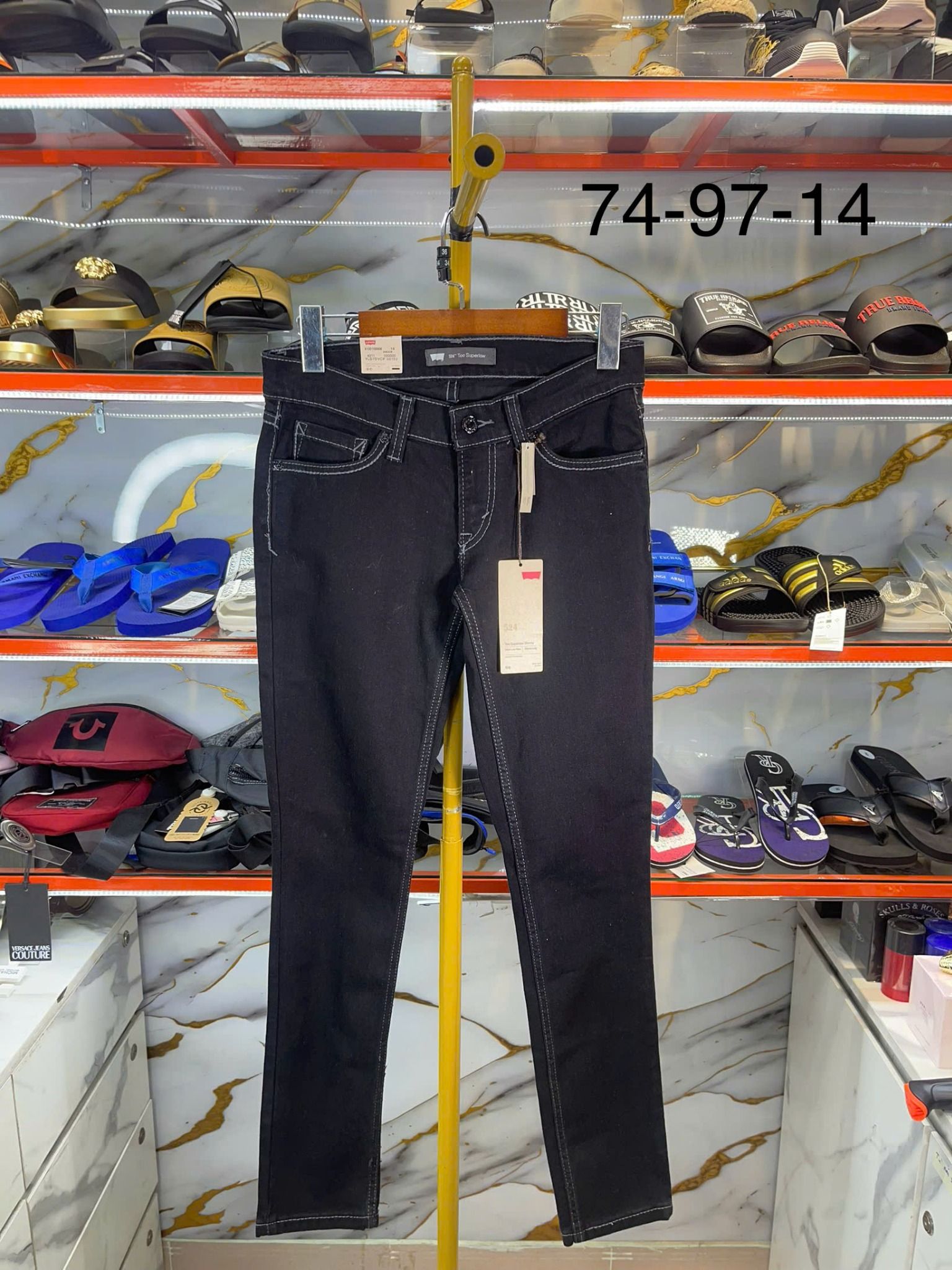 Quần Dài Jeans Nữ Levi's Đen Too Superlow Skinny - New - 4100158906