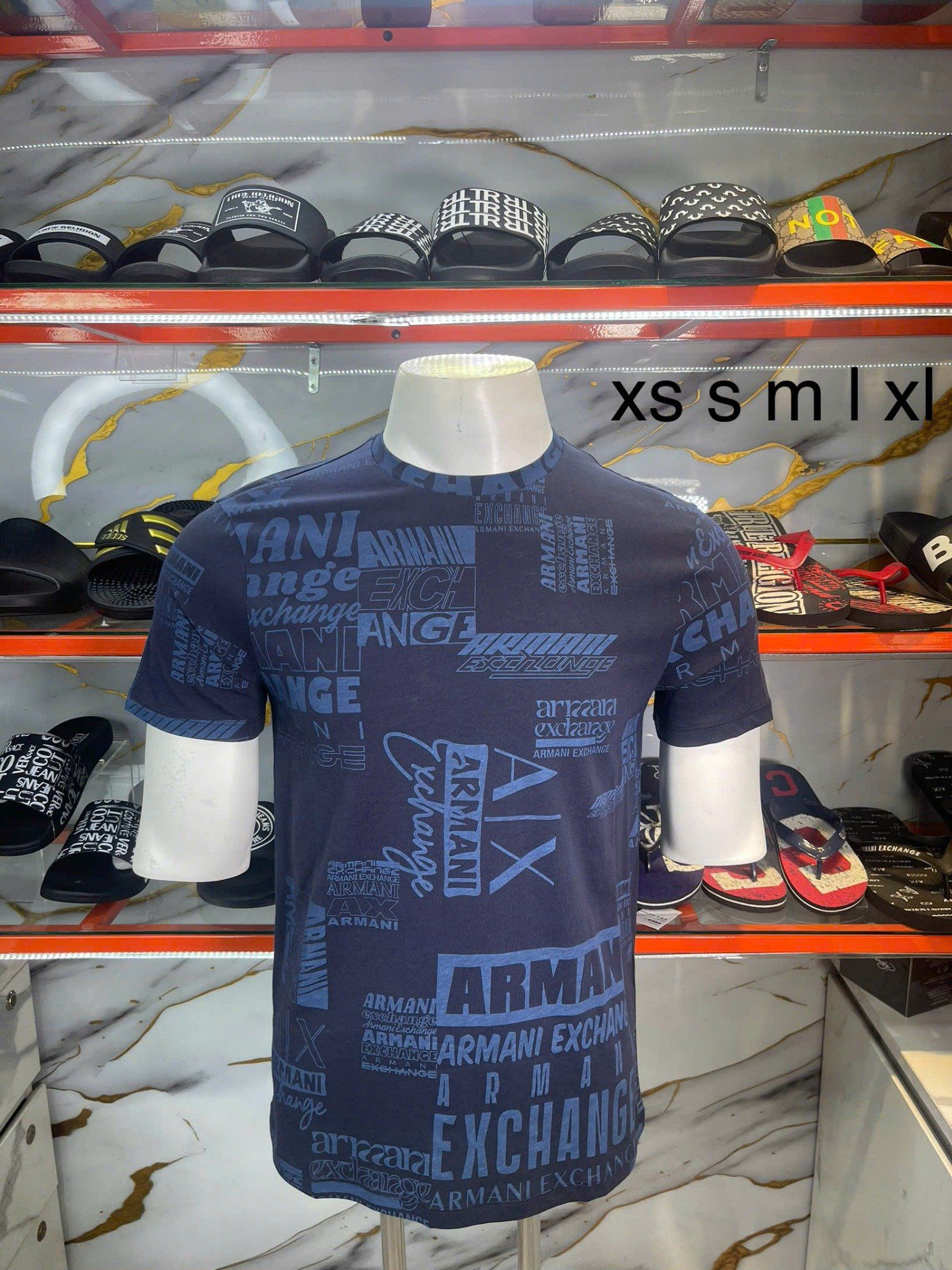 Áo Thun A/X Armani Exchange Xanh Nhiều Chữ - New - 3DZTHW ZJ8EZ - TB03