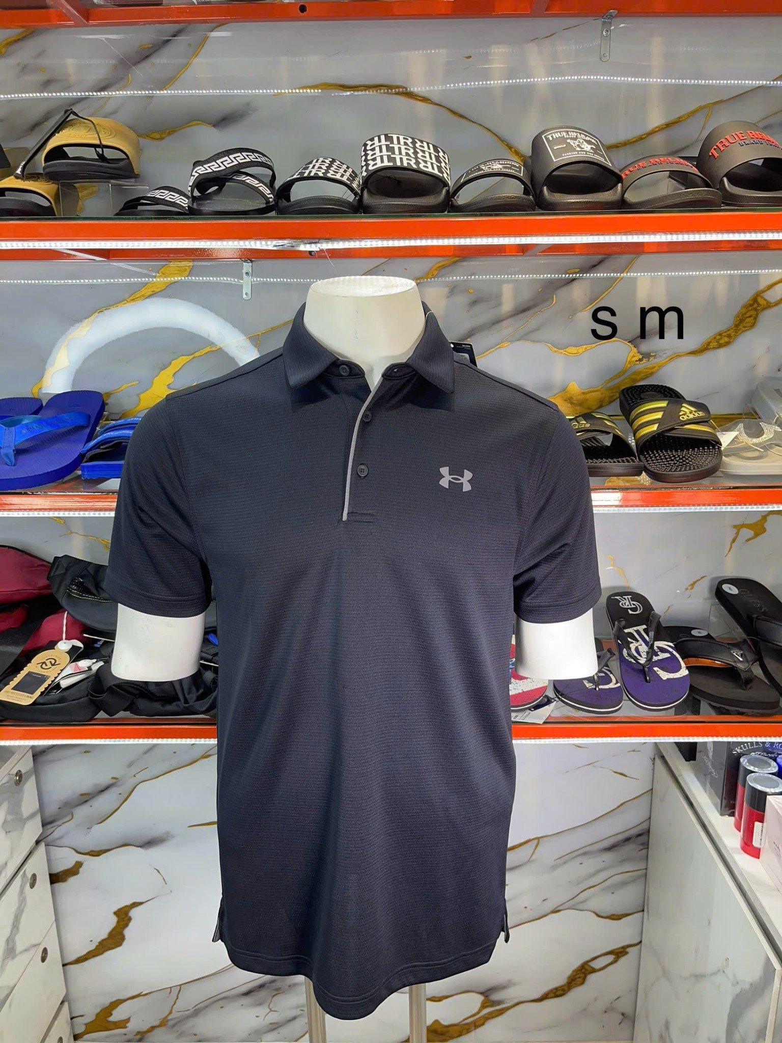 Áo Polo Under Armour Đen Kẻ Ngang - New - 1290140 - PD02