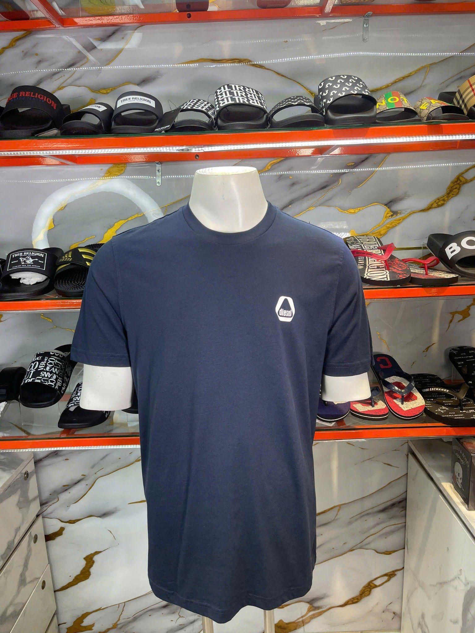 Áo Thun Diesel Xanh Navy Logo Trắng - New - A16859RPATI