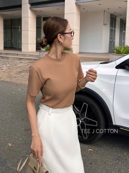  NÂU- ÁO THUN NỮ 100% COTTON THOÁNG MÁT 