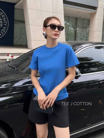 XANH DƯƠNG - ÁO THUN NỮ 100% COTTON THOÁNG MÁT