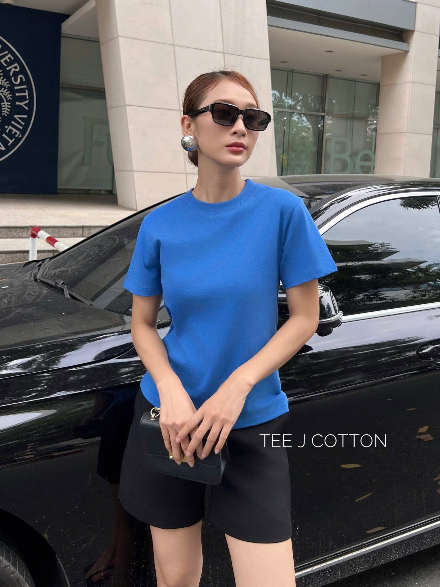  XANH DƯƠNG - ÁO THUN NỮ 100% COTTON THOÁNG MÁT 