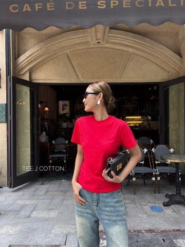 ĐỎ TƯƠI - ÁO THUN NỮ 100% COTTON THOÁNG MÁT