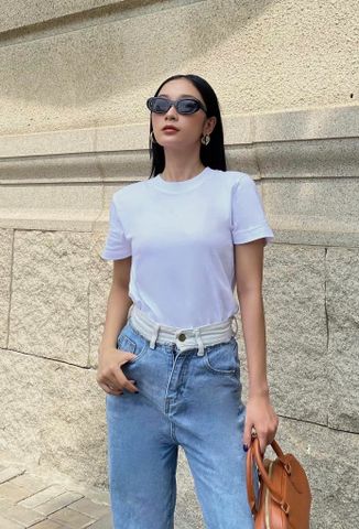 TRẮNG - ÁO THUN NỮ 100% COTTON THOÁNG MÁT