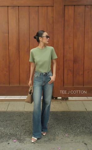 XANH MATCHA- ÁO THUN NỮ 100% COTTON THOÁNG MÁT