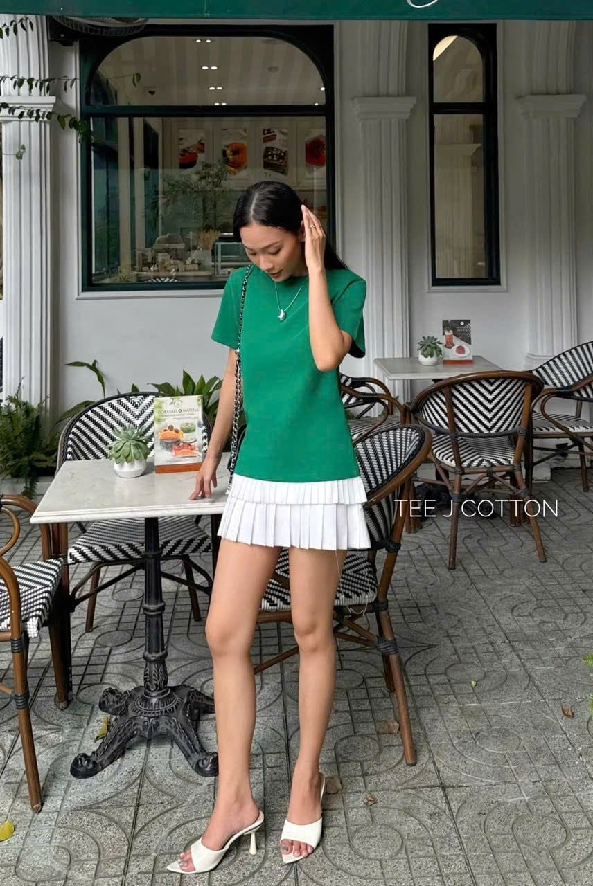  XANH LÁ- ÁO THUN NỮ 100% COTTON THOÁNG MÁT 
