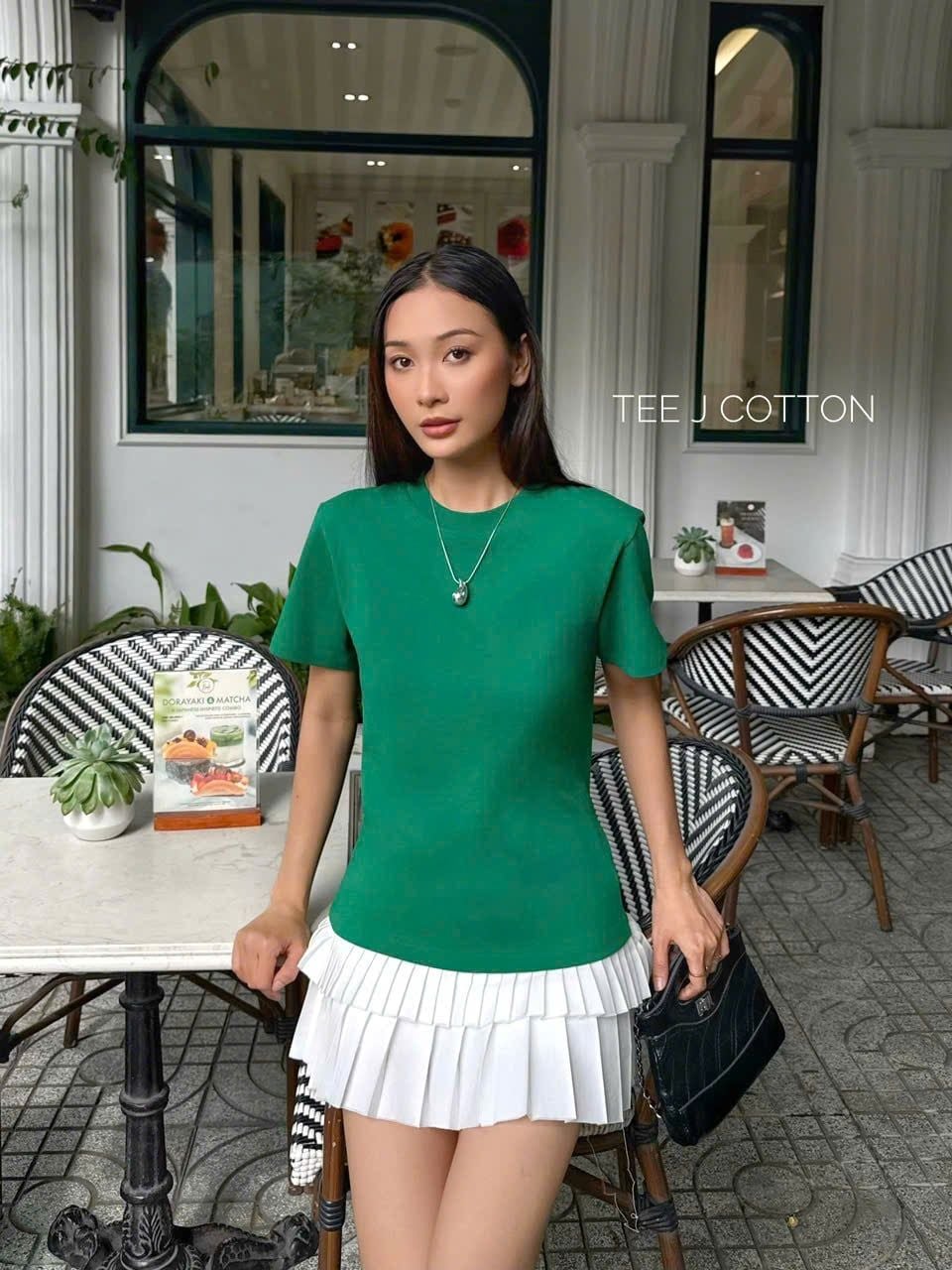  XANH LÁ- ÁO THUN NỮ 100% COTTON THOÁNG MÁT 
