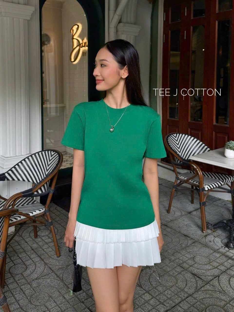  XANH LÁ- ÁO THUN NỮ 100% COTTON THOÁNG MÁT 