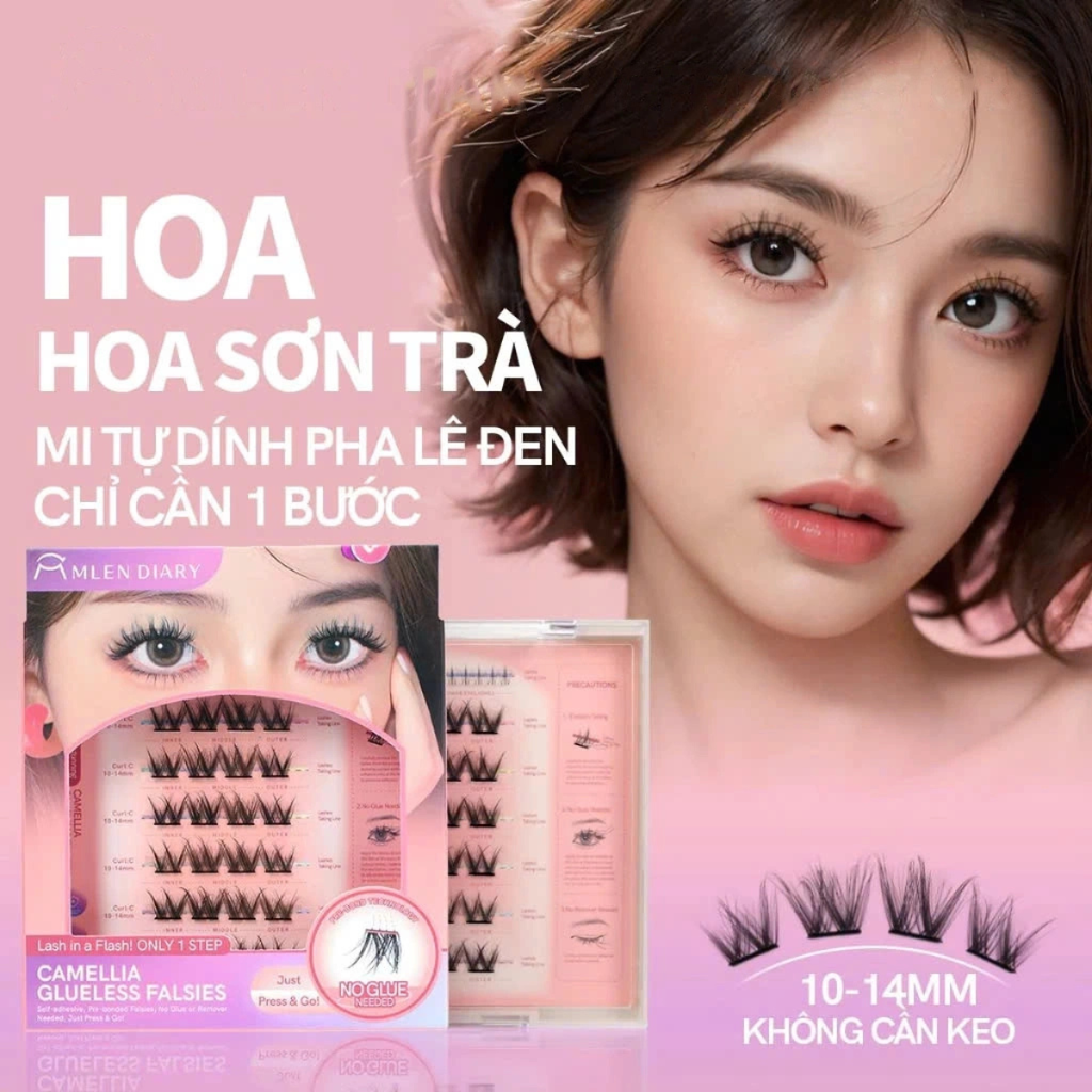 Lông Mi Giả Dạng Cụm Mlen Diary Nano-Bond Black Crystal 2.0