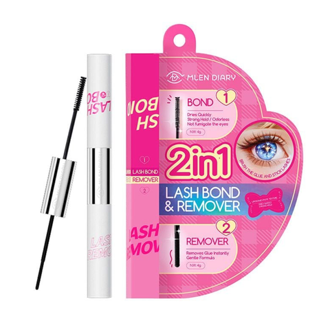 Keo Dán Mi 2 Đầu Có Màu Mlen Diary 4In1 Plus Lash Bond & Remover