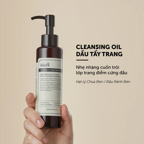 Dầu Tẩy Trang Cho Mọi Loại Da Klairs Gentle Black Deep Cleansing Oil 150ml