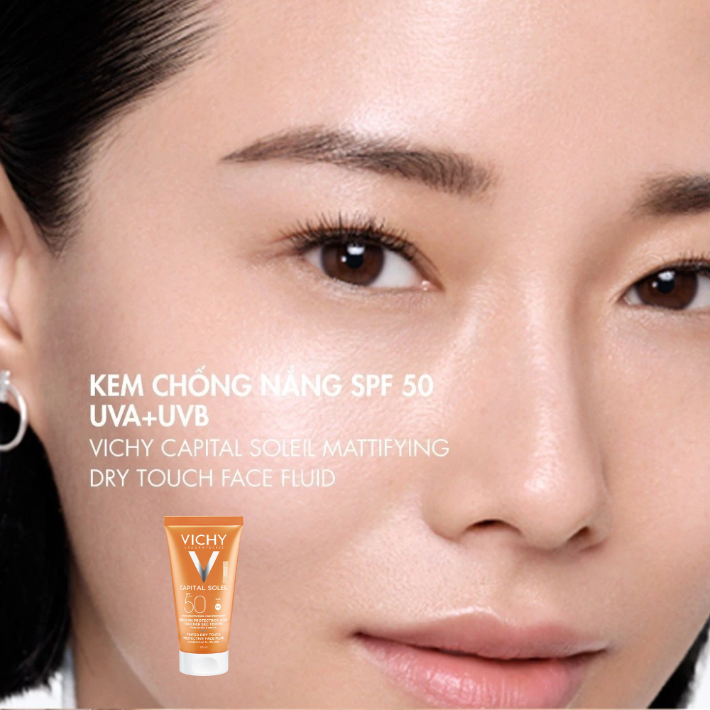 Kem Chống Nắng Cho Da Dầu Vichy Ideal Soleil Mattifying Face Fluid Dry Touch SPF50+ 50ml