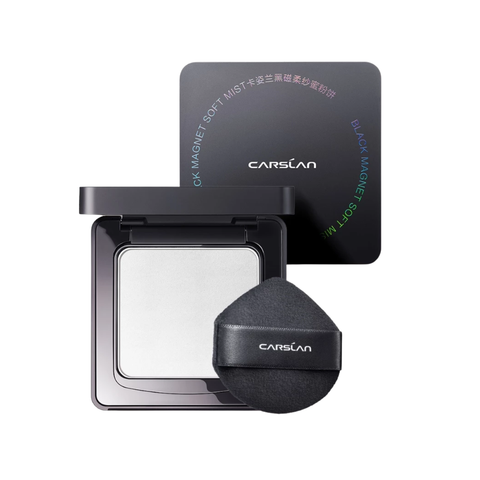 Phấn Phủ Dạng Nén Da Khô Carslan 2.0 Black Magnet Soft Focus Powder 8g (nắp đen)