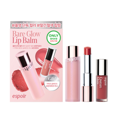 Set Son Dưỡng Có Màu Espoir Bare Glow Lip Balm 3g + Son Tint Espoir Couture Lip Tint Glaze Mini 2g