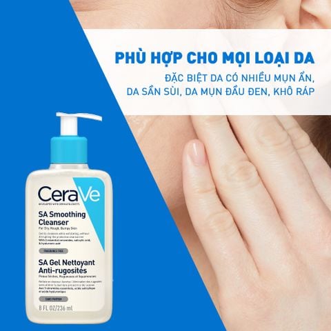 Sữa Rửa Mặt Da Nhạy Cảm Cerave SA Smoothing Cleanser 236ml
