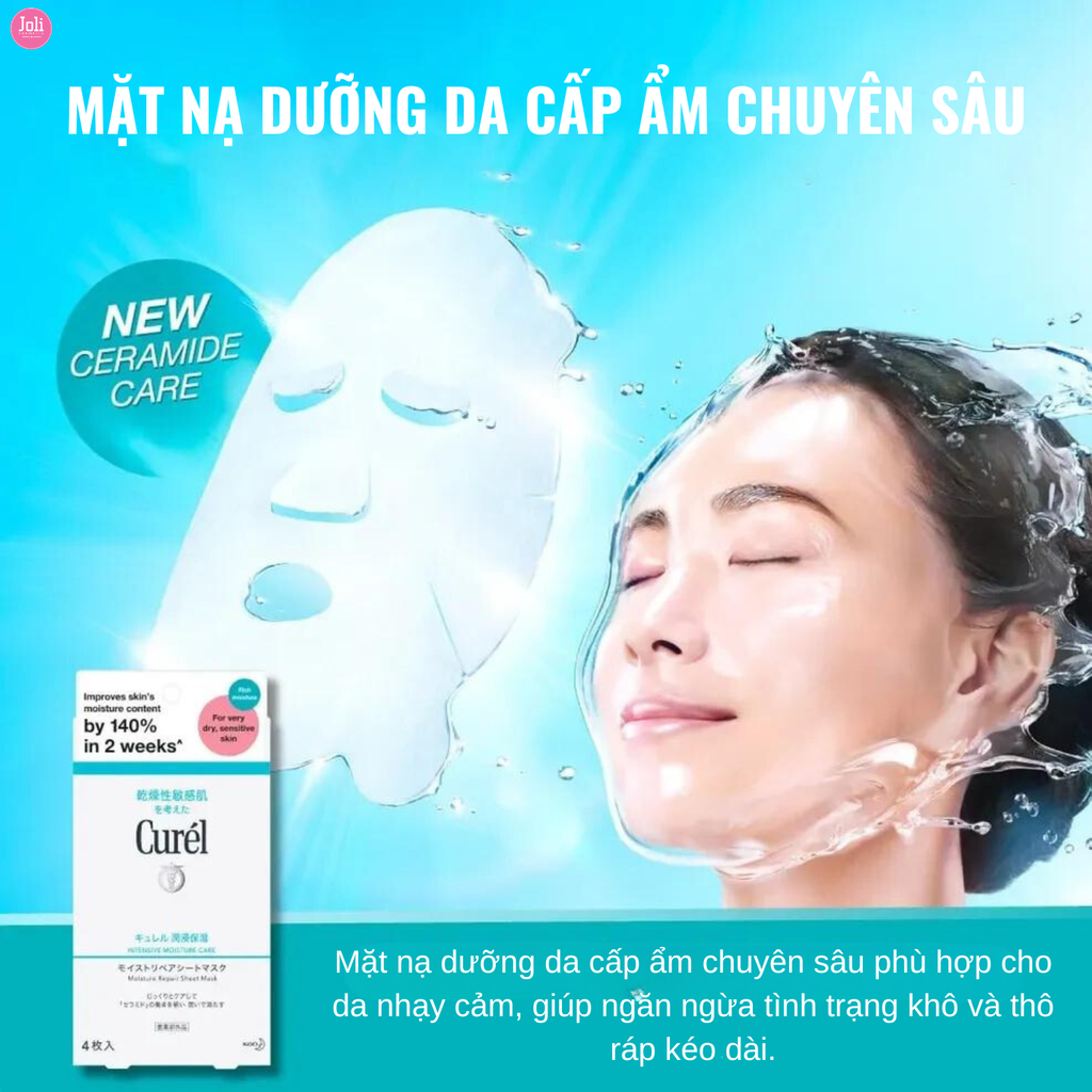 Mặt Nạ Dưỡng Da Curel Cấp Ẩm Chuyên Sâu Intensive Moisture Care Moisture Repair Sheet Mask