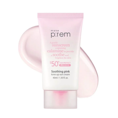 Kem Chống Nắng Nâng Tone Trắng Hồng Make P:rem Soothing Pink Tone Up Sun Cream SPF50+ PA++++ 50ml