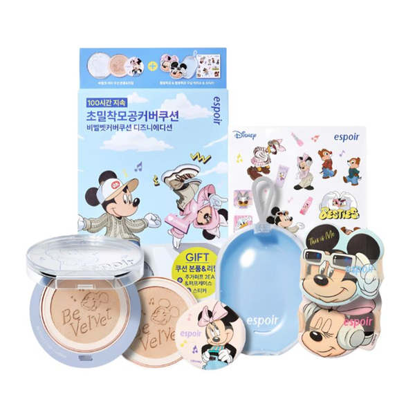 Phấn Nước Che Phủ Bền Màu Espoir Be Velvet Cover Cushion Disney Edition 13g (tặng kèm lõi + 2 mút)