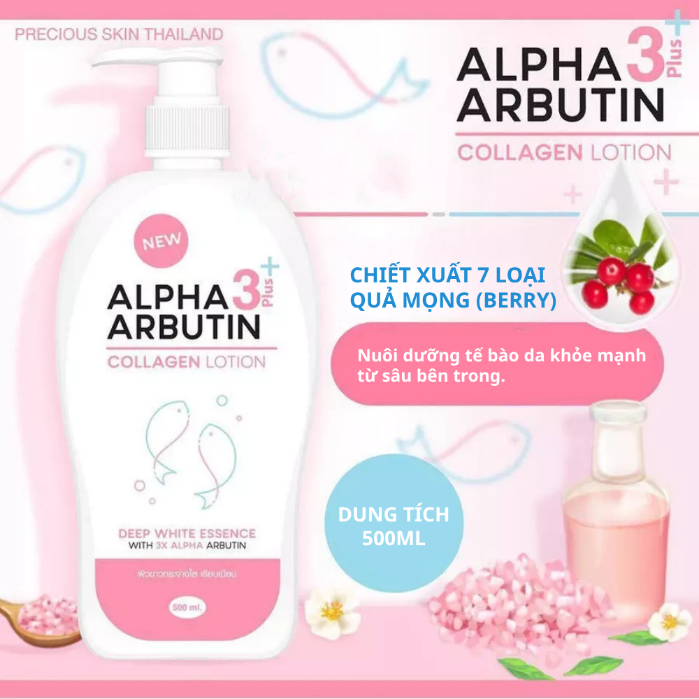 Sữa Dưỡng Thể Dưỡng Trắng Da Alpha Arbutin Collagen 3 Plus Body Lotion 500ml