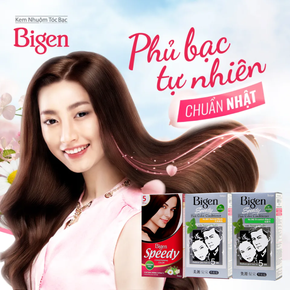 Thuốc Nhuộm Tóc Phủ Bạc Dạng Kem Bigen Speedy Hair Color Conditioner 80ml