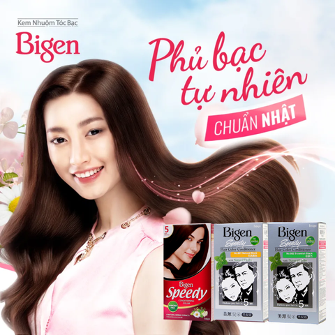 Thuốc Nhuộm Tóc Phủ Bạc Dạng Kem Bigen Speedy Hair Color Conditioner 80ml