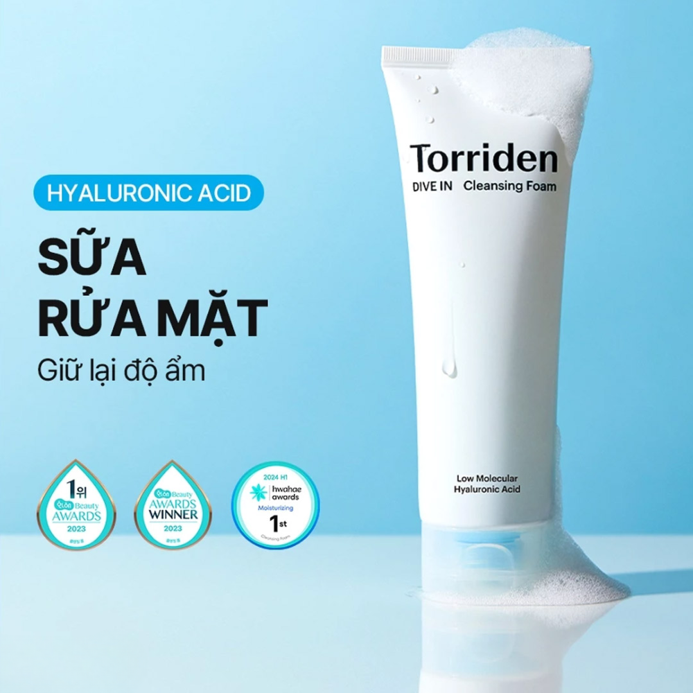Sữa Rửa Mặt Tạo Bọt Dưỡng Ẩm Da Torriden Dive-In Low Molecular Hyaluronic Acid Cleansing Foam 150ml