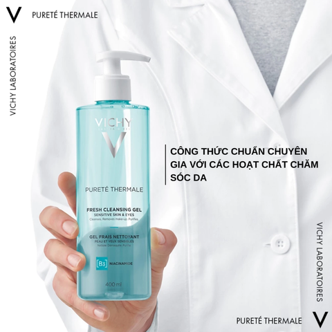 Gel Rửa Mặt Làm Sạch Sâu Giảm Bã Nhờn Vichy Purete Thermale Fresh Cleansing Gel
