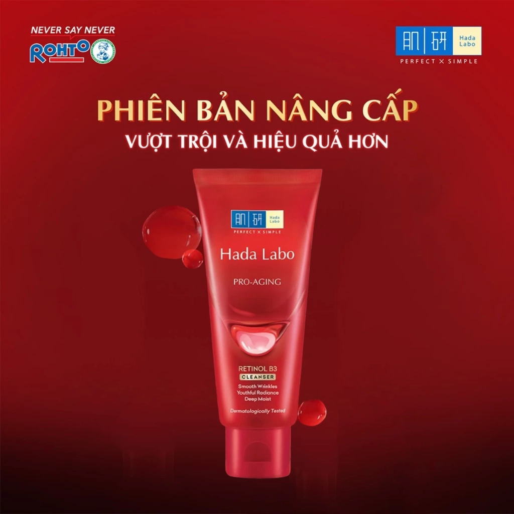 Sữa Rửa Mặt Ngừa Lão Hóa Hada Labo Pro-Aging Retinol B3 Cleanser 80g
