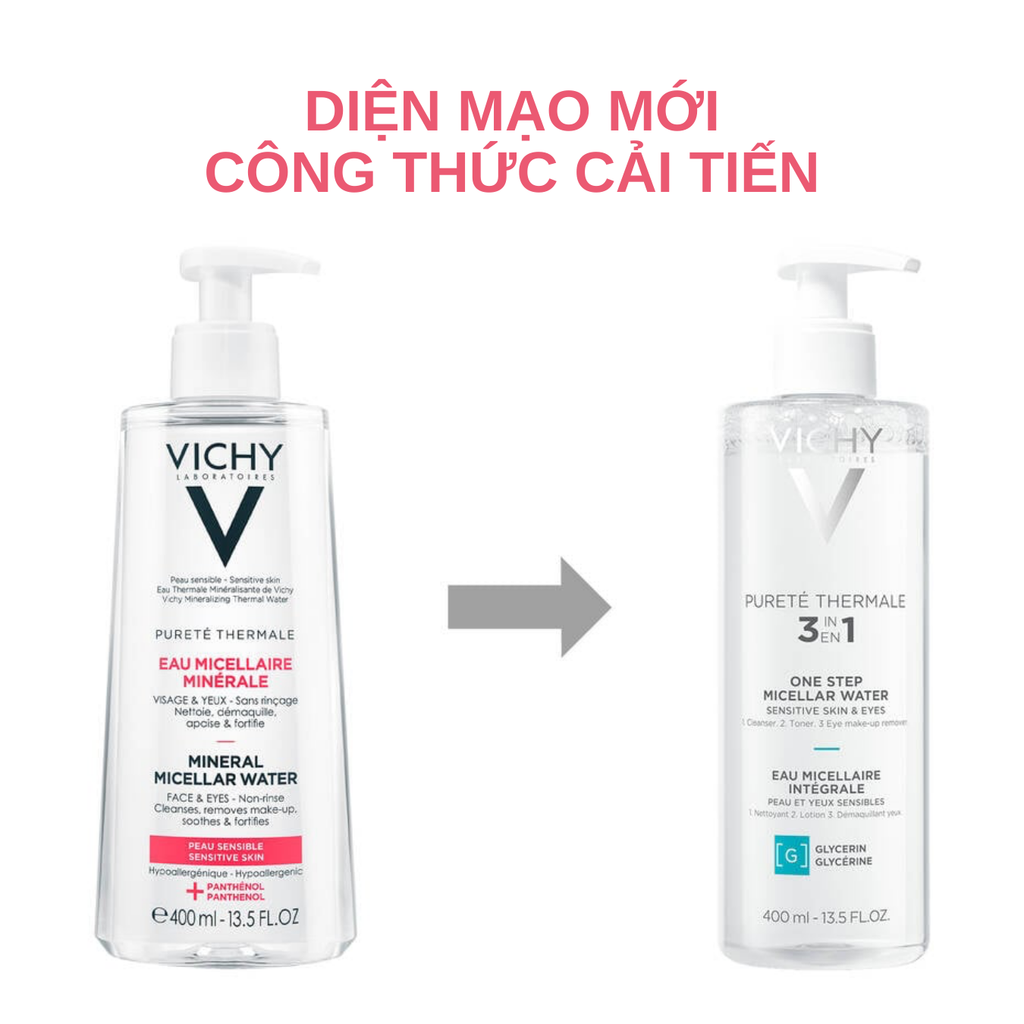 Nước Tẩy Trang Vichy Cho Da Nhạy Cảm Pureté Thermale Mineral Micellar Water For Sensitive Skin