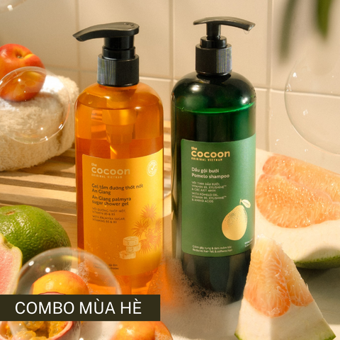 Combo Dầu Gội Bưởi Giảm Gãy Rụng Cocoon 500ml + Gel Tắm Đường Thốt Nốt An Giang 500ml