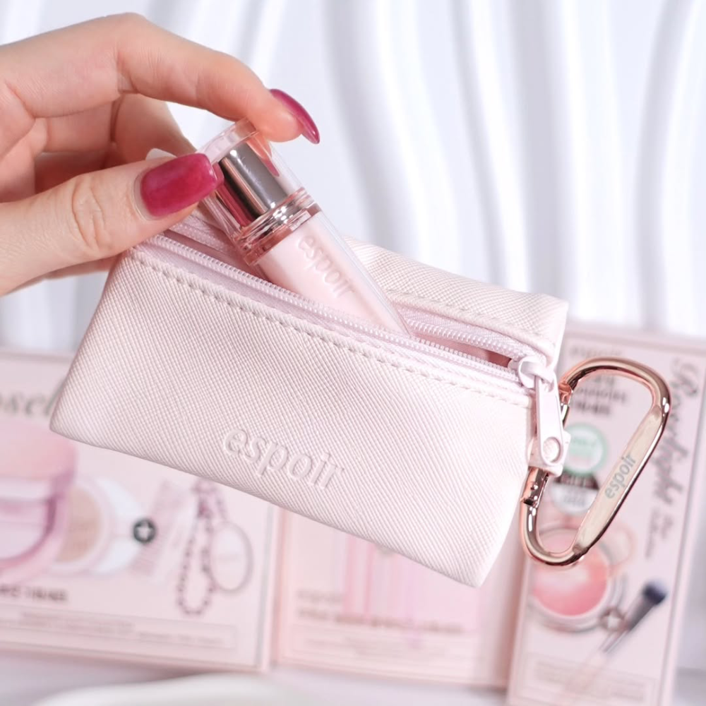Set Son Dưỡng Espoir Bare Glow Lip Balm 3g #Pinch Rose + Túi Carabiner Pouch